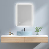 EMKE LM04 Miroir de salle de bain à éclairage LED rectangulaire et diverses fonctions